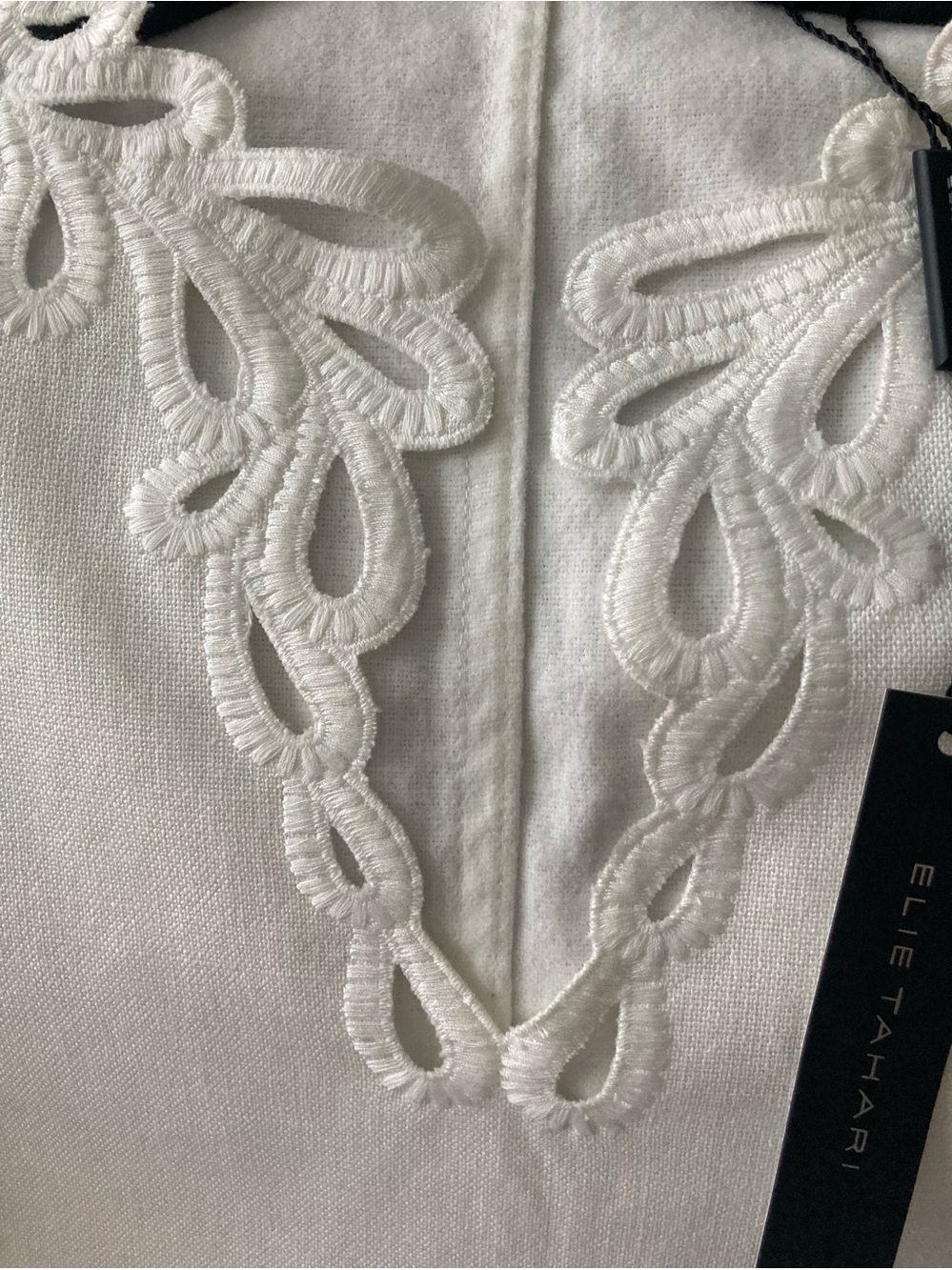 Elie Tahari Eyelet Cutout Short Sleeve Top in 100% Cotton - Picture 6 of 6